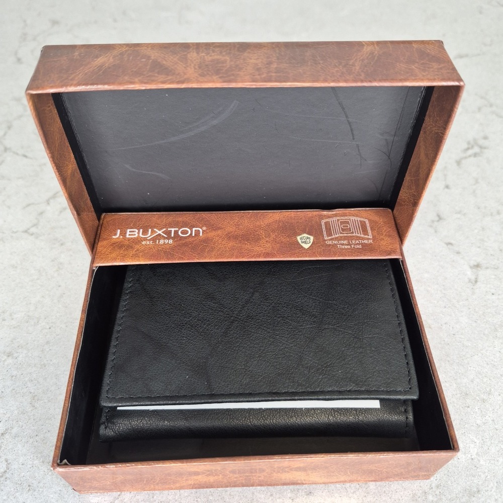 J. Buxton Three‎ Fold Leather Wallet Black